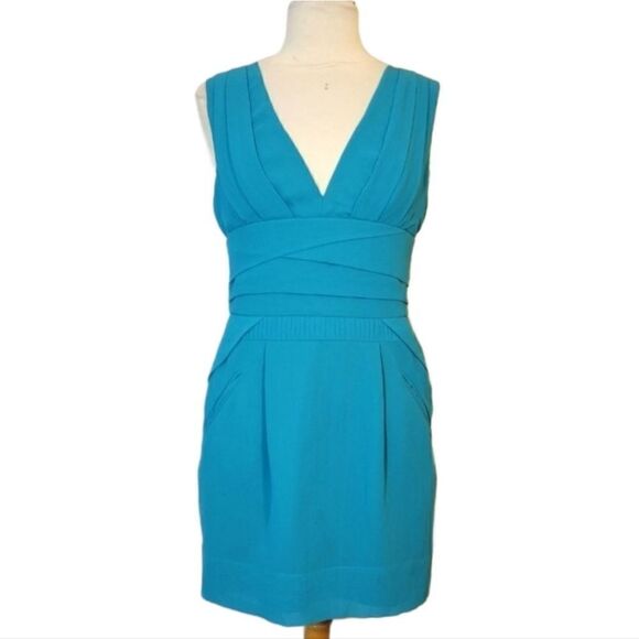 Bcbgeneration teal blue mini dress sz 8 - Picture 1 of 10